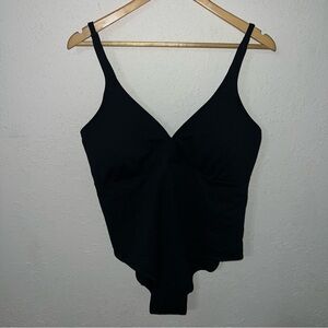 Catalina Ribbed Textured Black One Piece Swimsuit Size 2X